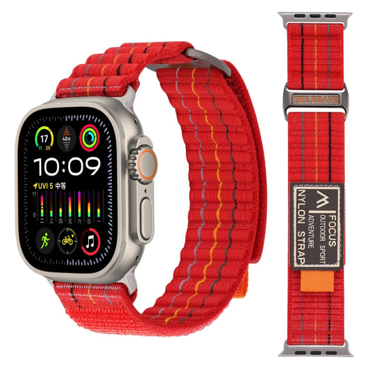 For Apple Watch Ultra 2 49mm Two Sections Nylon Hook and Loop Fastener Watch Band(Cherry Red) - Watch Bands by PMC Jewellery | Online Shopping South Africa | PMC Jewellery | Buy Now Pay Later Mobicred