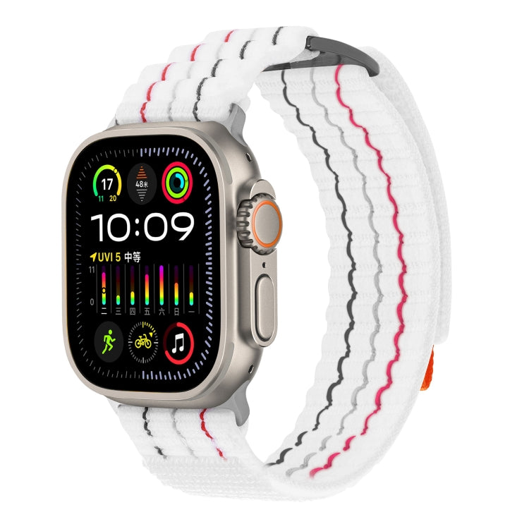 For Apple Watch Ultra 49mm Two Sections Nylon Hook and Loop Fastener Watch Band(Glacier White) - Watch Bands by PMC Jewellery | Online Shopping South Africa | PMC Jewellery | Buy Now Pay Later Mobicred