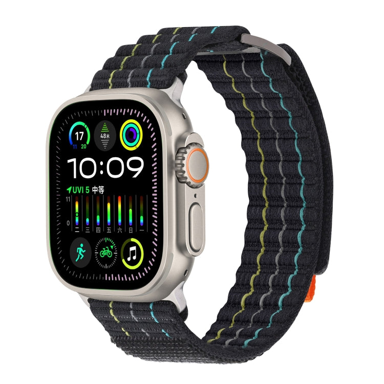 For Apple Watch Ultra 49mm Two Sections Nylon Hook and Loop Fastener Watch Band(Storm Black) - Watch Bands by PMC Jewellery | Online Shopping South Africa | PMC Jewellery | Buy Now Pay Later Mobicred