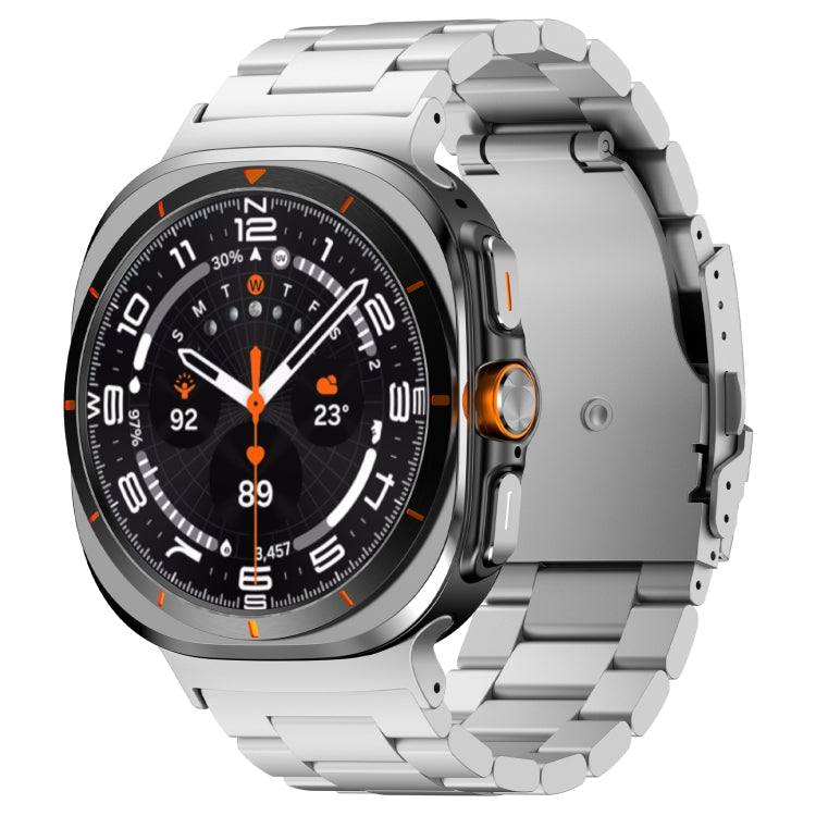 For Samsung Galaxy Watch Ultra 47mm Three Beads Titanium Alloy Metal Watch Band(Silver) - free shipping - PMC TechLife - Order now!