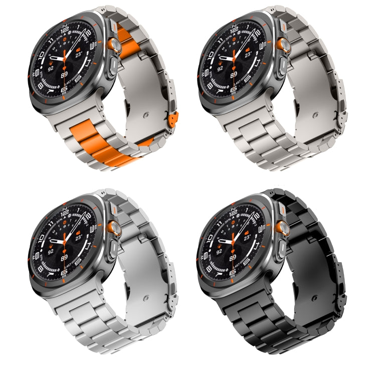 For Samsung Galaxy Watch Ultra 47mm Three Beads Titanium Alloy Metal Watch Band(Silver) - free shipping - PMC TechLife - Order now!