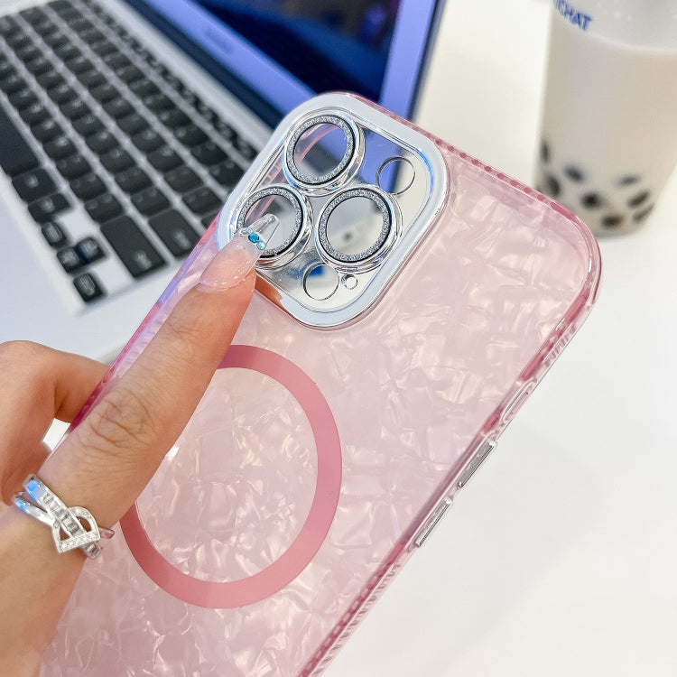 For iPhone 16 Pro Plating Texture Wristband MagSafe TPU Phone Case with Glitter Lens Film(Purple Tinfoil Texture) - iPhone 16 Pro Cases by PMC Jewellery | Online Shopping South Africa | PMC Jewellery | Buy Now Pay Later Mobicred