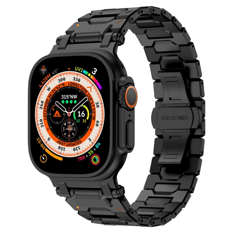 For Apple Watch Ultra 49mm Pathfinder Stainless Steel Metal Watch Band(Black) - free shipping - PMC TechLife - Order now!