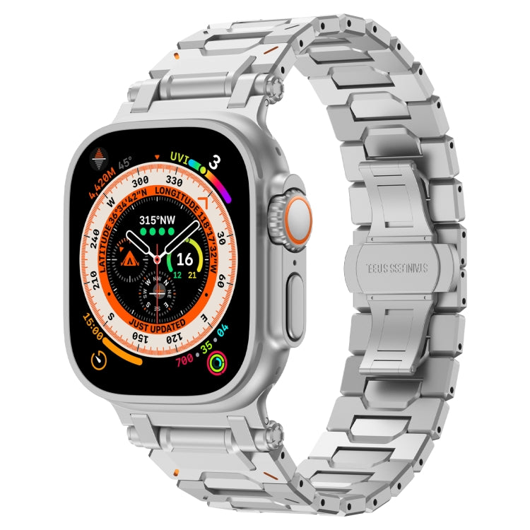 For Apple Watch Ultra 49mm Pathfinder Stainless Steel Metal Watch Band(Silver) - free shipping - PMC TechLife - Order now!