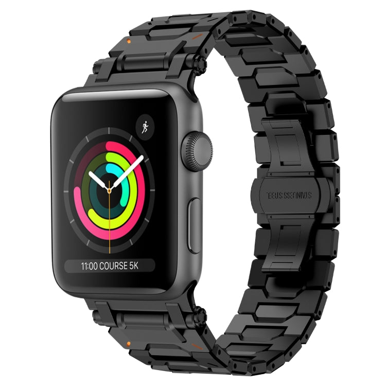 For Apple Watch Series 3 42mm Pathfinder Stainless Steel Metal Watch Band(Black) - free shipping - PMC TechLife - Order now!