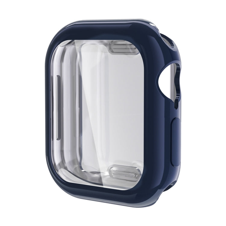 For Apple Watch Series 10 42mm ENKAY Hat-Prince Electroplated Soft TPU Case with Screen Film(Dark Blue) - free shipping - PMc TechLife - Order now!