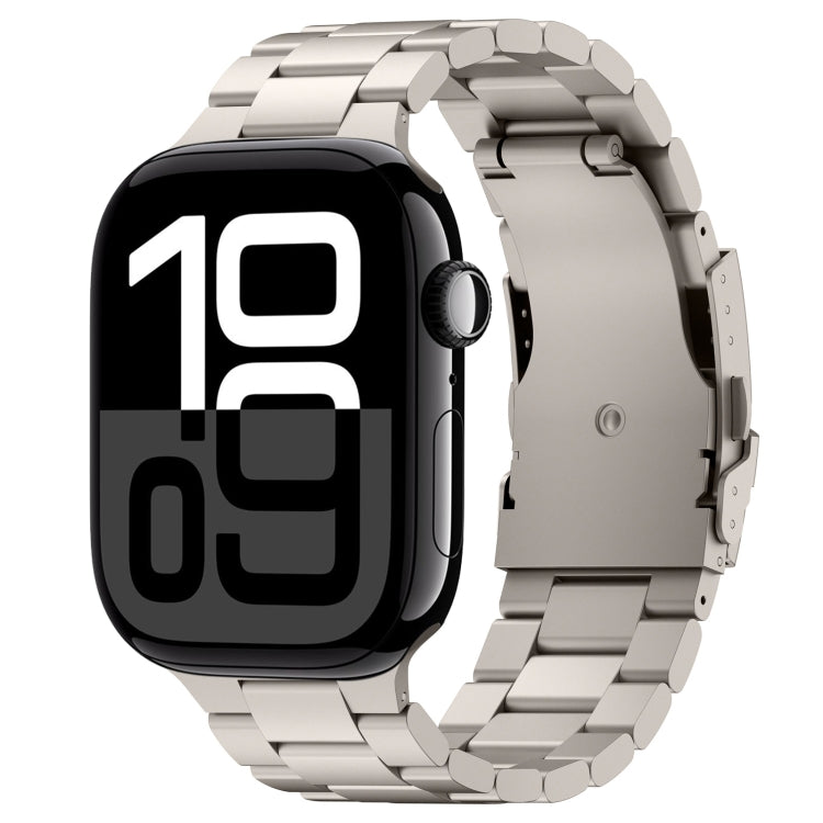 For Apple Watch Series 10 46mm Three Beads Titanium Alloy Metal Watch Band(Titanium Color) - free shipping - PMc TechLife - Order now!