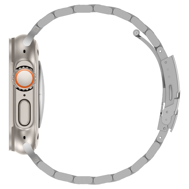 For Apple Watch SE 2023 44mm Three Beads Titanium Alloy Metal Watch Band(Silver) - free shipping - PMc TechLife - Order now!