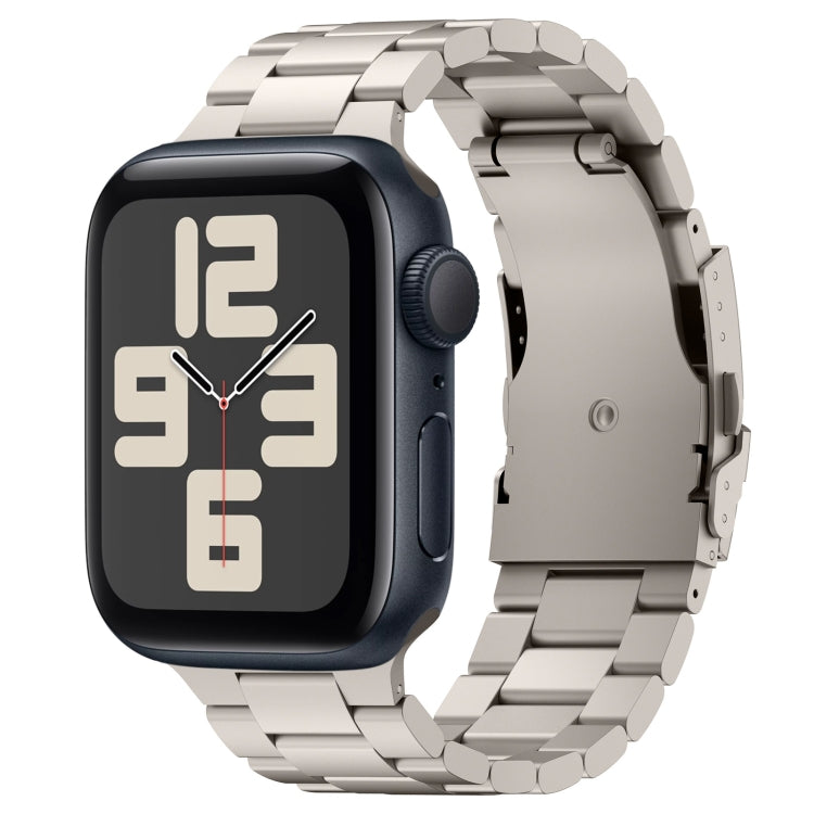 For Apple Watch SE 2023 40mm Three Beads Titanium Alloy Metal Watch Band(Titanium Color) - free shipping - PMc TechLife - Order now!