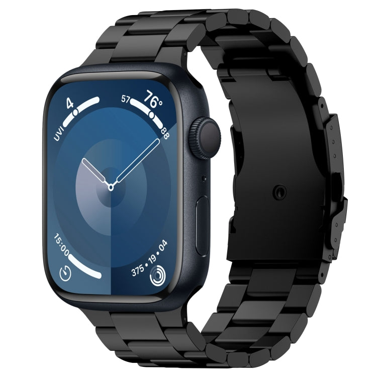 For Apple Watch Series 9 45mm Three Beads Titanium Alloy Metal Watch Band(Black) - free shipping - PMc TechLife - Order now!