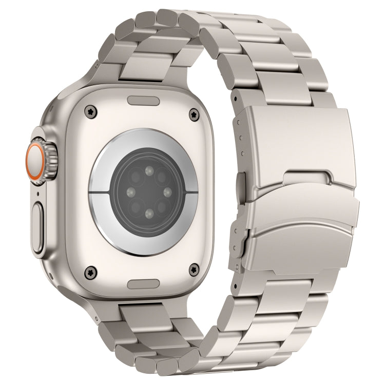 For Apple Watch Series 9 45mm Three Beads Titanium Alloy Metal Watch Band(Titanium Color) - free shipping - PMc TechLife - Order now!