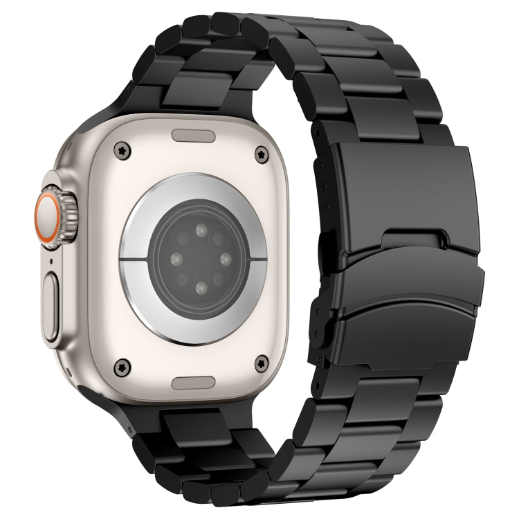 For Apple Watch Series 9 41mm Three Beads Titanium Alloy Metal Watch Band(Black) - free shipping - PMc TechLife - Order now!