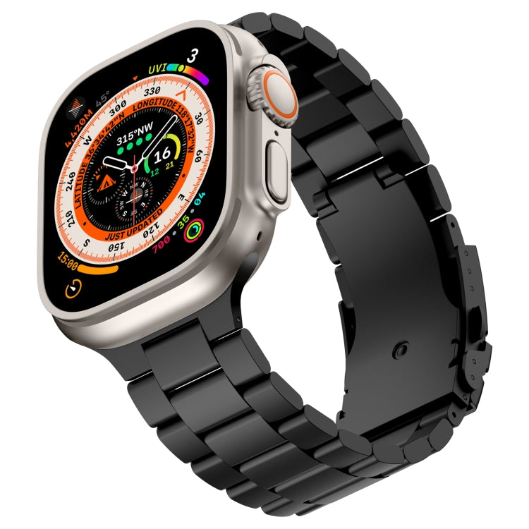 For Apple Watch Series 9 41mm Three Beads Titanium Alloy Metal Watch Band(Black) - free shipping - PMc TechLife - Order now!