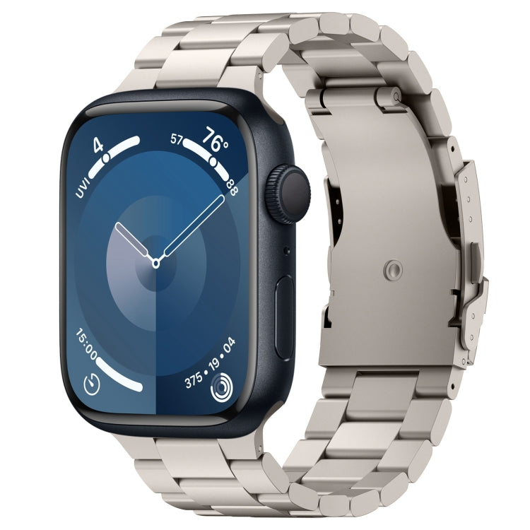 For Apple Watch Series 9 41mm Three Beads Titanium Alloy Metal Watch Band(Titanium Color) - free shipping - PMc TechLife - Order now!