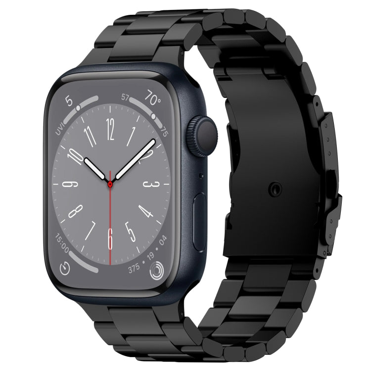 For Apple Watch Series 8 41mm Three Beads Titanium Alloy Metal Watch Band(Black) - free shipping - PMc TechLife - Order now!