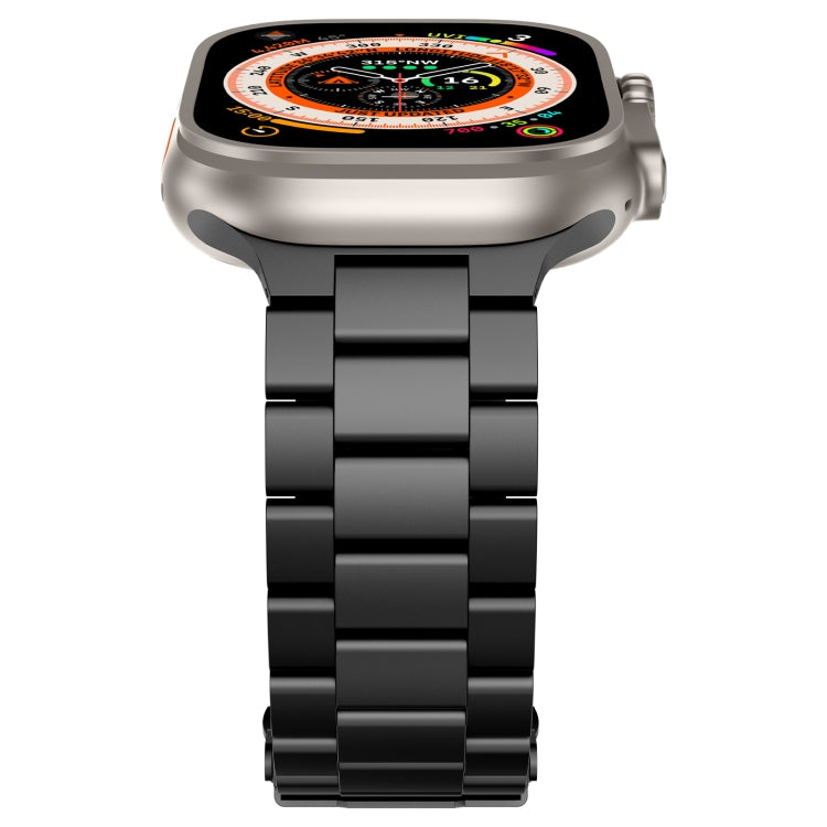 For Apple Watch Series 8 45mm Three Beads Titanium Alloy Metal Watch Band(Black) - free shipping - PMc TechLife - Order now!