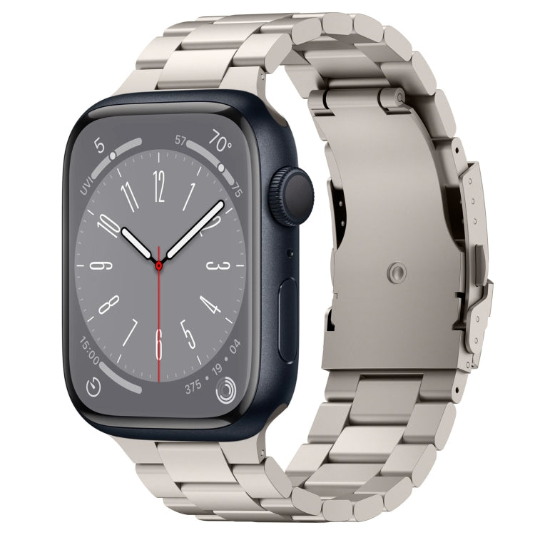 For Apple Watch Series 8 45mm Three Beads Titanium Alloy Metal Watch Band(Titanium Color) - free shipping - PMc TechLife - Order now!