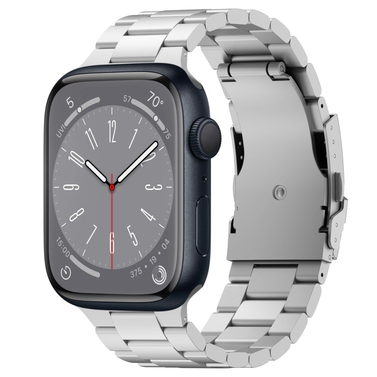 For Apple Watch Series 8 45mm Three Beads Titanium Alloy Metal Watch Band(Silver) - free shipping - PMc TechLife - Order now!