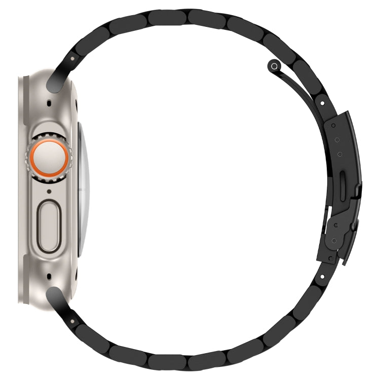 For Apple Watch SE 2022 40mm Three Beads Titanium Alloy Metal Watch Band(Black) - free shipping - PMc TechLife - Order now!