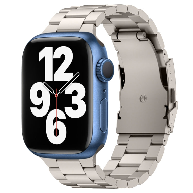 For Apple Watch Series 7 41mm Three Beads Titanium Alloy Metal Watch Band(Titanium Color) - free shipping - PMc TechLife - Order now!