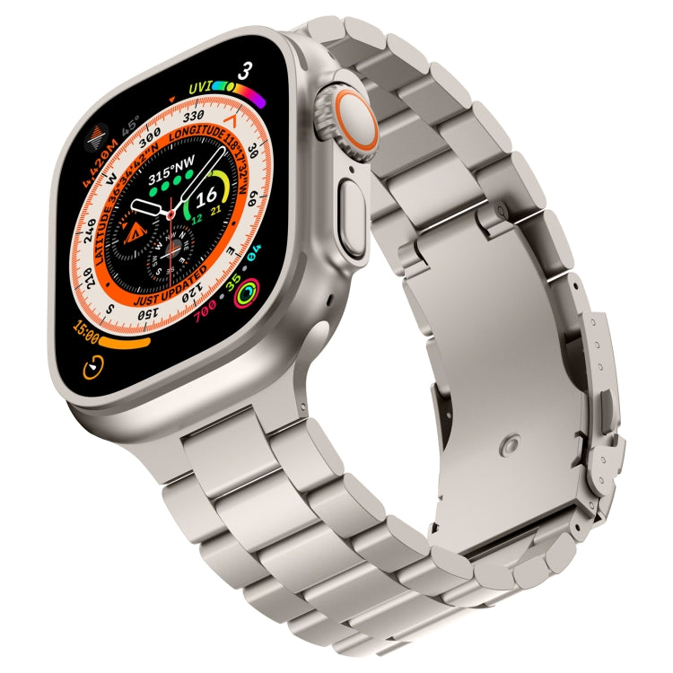 For Apple Watch Series 7 41mm Three Beads Titanium Alloy Metal Watch Band(Titanium Color) - free shipping - PMc TechLife - Order now!
