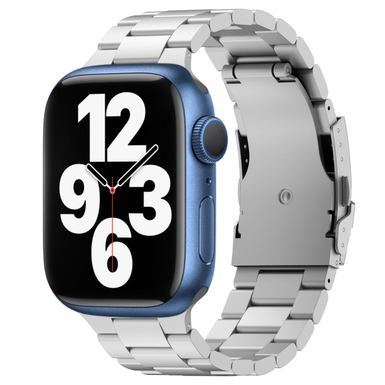 For Apple Watch Series 7 41mm Three Beads Titanium Alloy Metal Watch Band(Silver) - free shipping - PMc TechLife - Order now!
