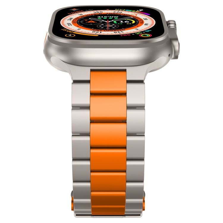 For Apple Watch Series 7 41mm Three Beads Titanium Alloy Metal Watch Band(Titanium Orange) - free shipping - PMc TechLife - Order now!