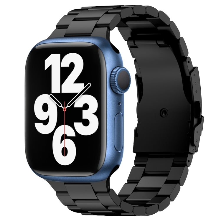 For Apple Watch Series 7 45mm Three Beads Titanium Alloy Metal Watch Band(Black) - free shipping - PMc TechLife - Order now!