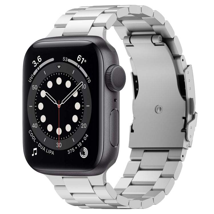 For Apple Watch Series 6 40mm Three Beads Titanium Alloy Metal Watch Band(Silver) - free shipping - PMc TechLife - Order now!