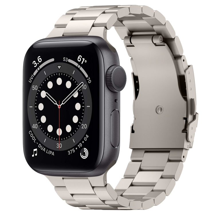 For Apple Watch Series 6 44mm Three Beads Titanium Alloy Metal Watch Band(Titanium Color) - free shipping - PMc TechLife - Order now!