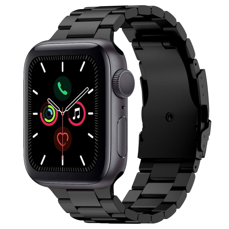 For Apple Watch Series 5 44mm Three Beads Titanium Alloy Metal Watch Band(Black) - free shipping - PMc TechLife - Order now!