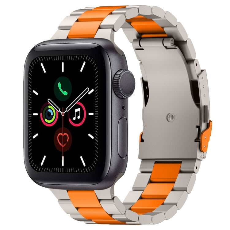 For Apple Watch Series 5 40mm Three Beads Titanium Alloy Metal Watch Band(Titanium Orange) - free shipping - PMc TechLife - Order now!