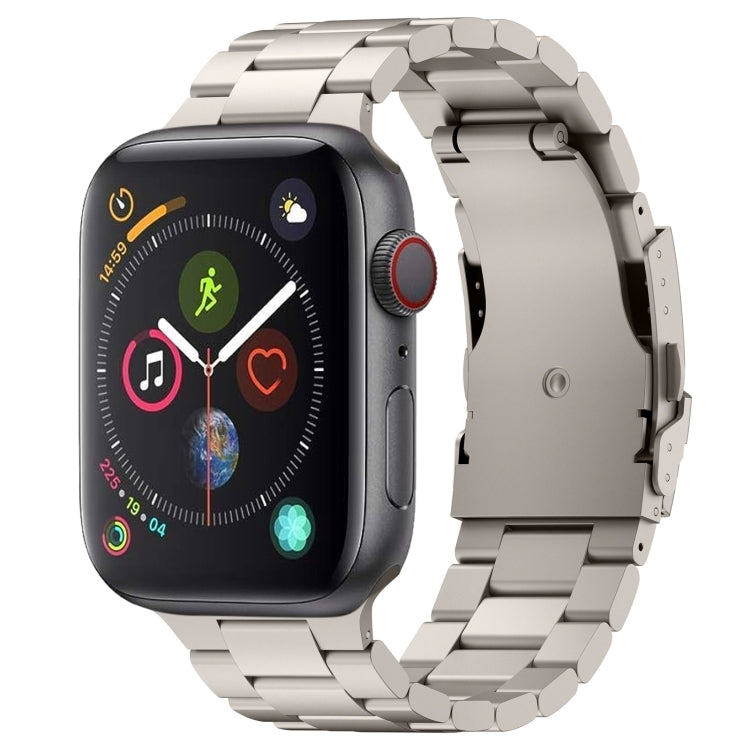 For Apple Watch Series 4 44mm Three Beads Titanium Alloy Metal Watch Band(Titanium Color) - free shipping - PMc TechLife - Order now!