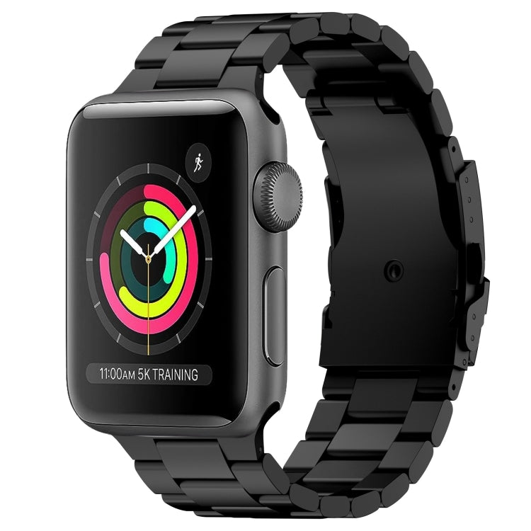 For Apple Watch Series 3 42mm Three Beads Titanium Alloy Metal Watch Band(Black) - free shipping - PMc TechLife - Order now!