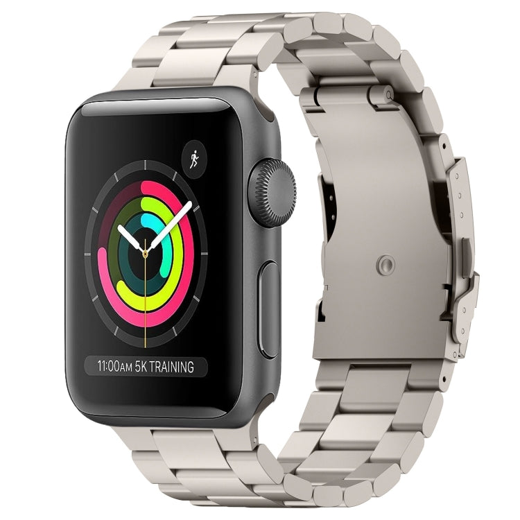 For Apple Watch Series 3 42mm Three Beads Titanium Alloy Metal Watch Band(Titanium Color) - free shipping - PMc TechLife - Order now!