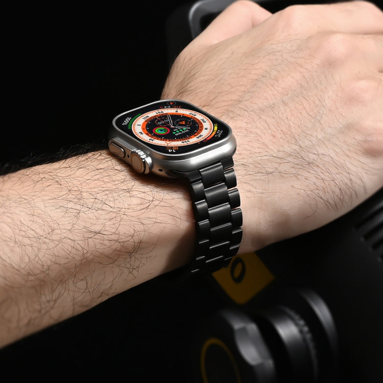For Apple Watch SE 2022 44mm Three Beads Titanium Alloy Metal Watch Band(Titanium Color) - free shipping - PMc TechLife - Order now!