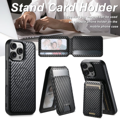 For iPhone 13 Pro Max Suteni TXWH18 Carbon Fiber Texture Detachable Wallet MagSafe Phone Case(Black) - iPhone 13 Pro Max Cases by Suteni | Online Shopping South Africa | PMC Jewellery | Buy Now Pay Later Mobicred