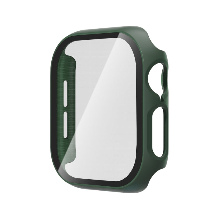 For Apple Watch Series 10 42mm Tempered Glass Film Integrated PC Watch Case(Green) - Watch Cases by PMC TechLife | Online Shopping South Africa | PMC TechLife | Buy Now Pay Later Mobicred