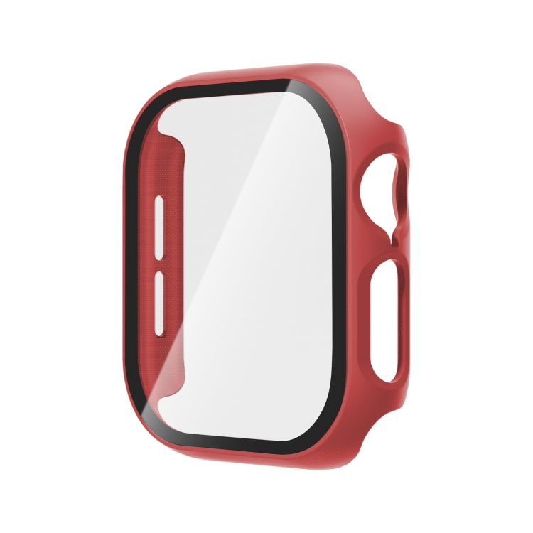 For Apple Watch Series 10 42mm Tempered Glass Film Integrated PC Watch Case(Red) - Watch Cases by PMC TechLife | Online Shopping South Africa | PMC TechLife | Buy Now Pay Later Mobicred