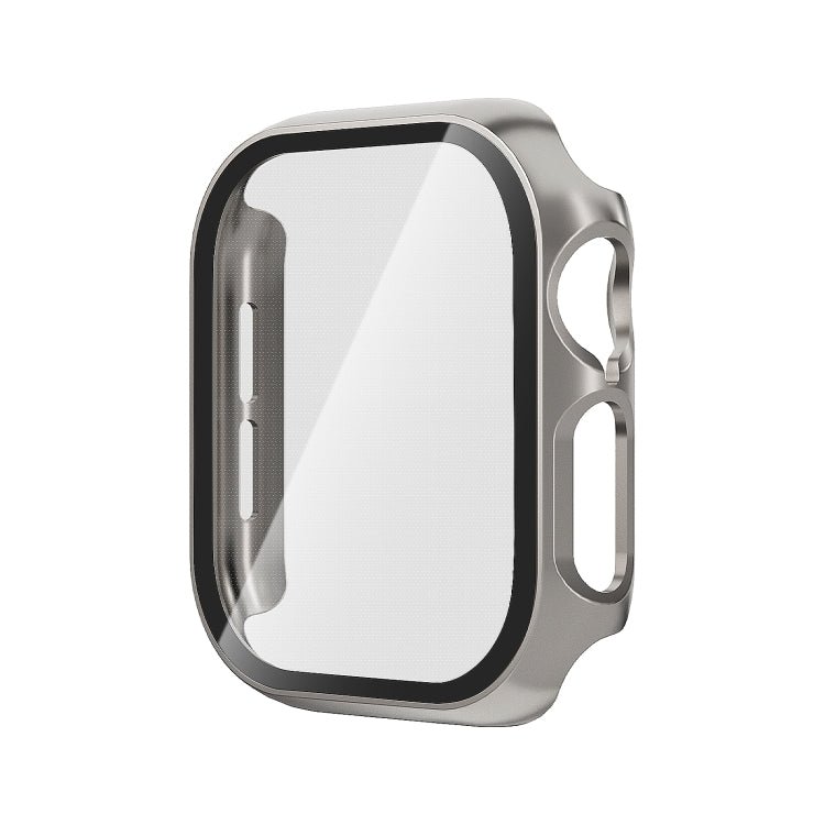 For Apple Watch Series 10 42mm Tempered Glass Film Integrated PC Watch Case(Titanium Grey) - Watch Cases by PMC TechLife | Online Shopping South Africa | PMC TechLife | Buy Now Pay Later Mobicred