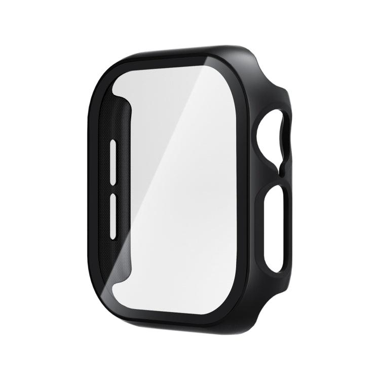 For Apple Watch Series 10 42mm Tempered Glass Film Integrated PC Watch Case(Black) - Watch Cases by PMC TechLife | Online Shopping South Africa | PMC TechLife | Buy Now Pay Later Mobicred