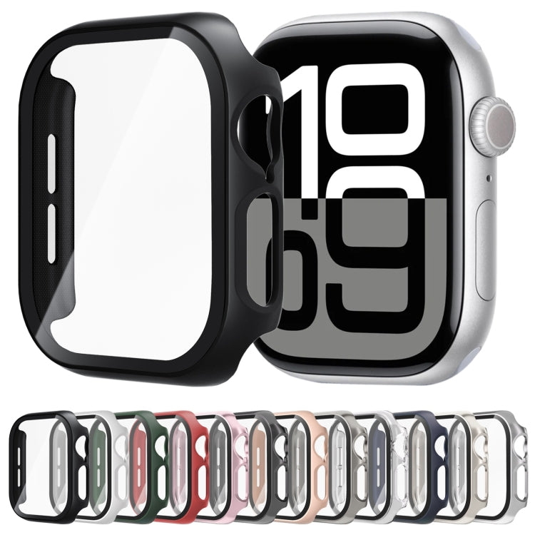 For Apple Watch Series 10 46mm Tempered Glass Film Integrated PC Watch Case(Titanium Grey) - Watch Cases by PMC TechLife | Online Shopping South Africa | PMC TechLife | Buy Now Pay Later Mobicred