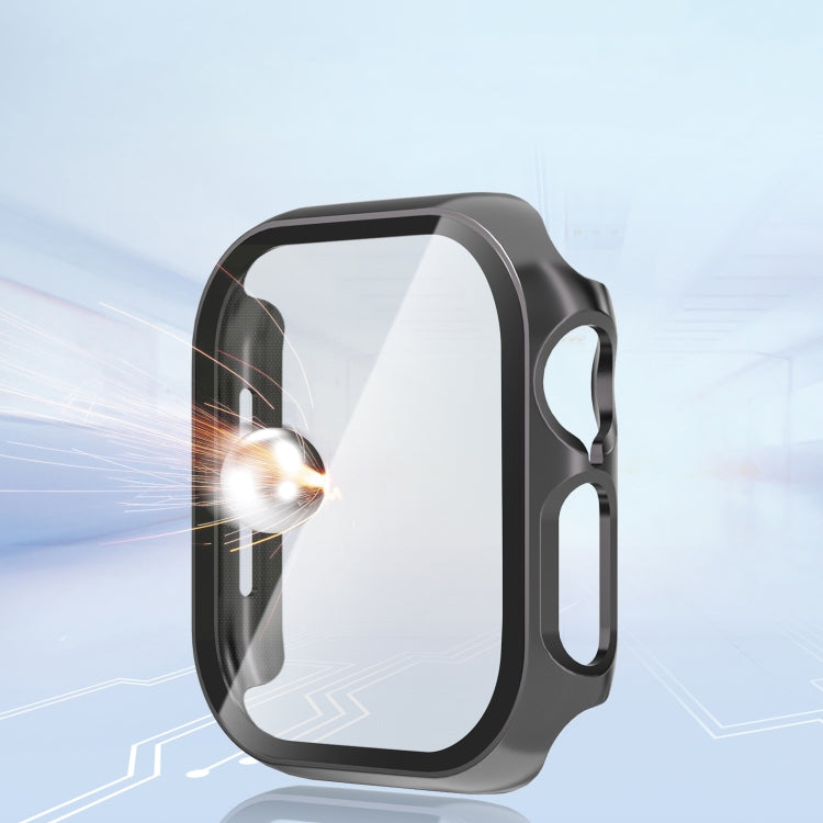 For Apple Watch Series 10 46mm Tempered Glass Film Integrated PC Watch Case(Green) - Watch Cases by PMC TechLife | Online Shopping South Africa | PMC TechLife | Buy Now Pay Later Mobicred