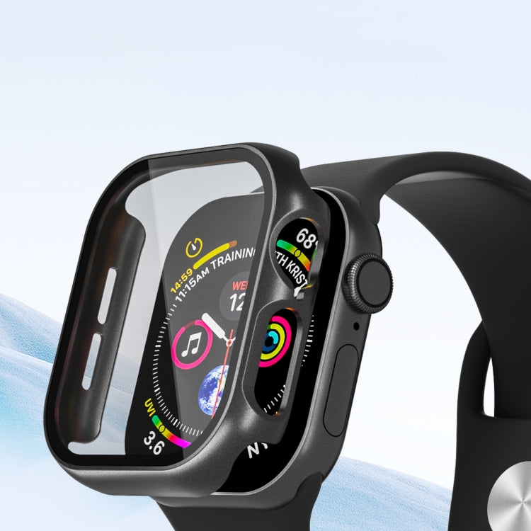 For Apple Watch Series 10 46mm Tempered Glass Film Integrated PC Watch Case(Green) - Watch Cases by PMC TechLife | Online Shopping South Africa | PMC TechLife | Buy Now Pay Later Mobicred