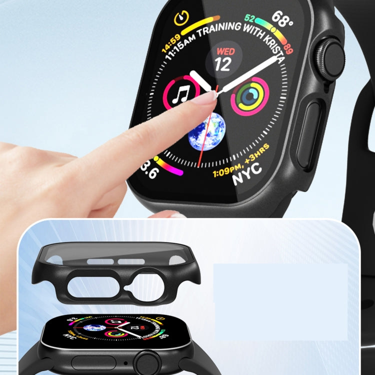 For Apple Watch Series 10 46mm Tempered Glass Film Integrated PC Watch Case(Green) - Watch Cases by PMC TechLife | Online Shopping South Africa | PMC TechLife | Buy Now Pay Later Mobicred