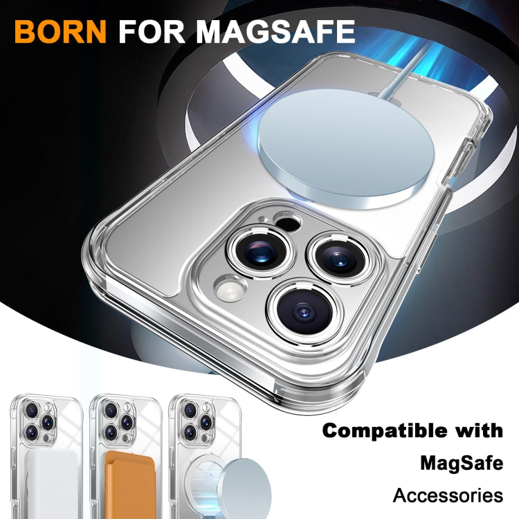 For iPhone 16 Pro Skin Feel MagSafe Holder 360 Full Body Phone Case(Transparent) - iPhone 16 Pro Cases by PMC Jewellery | Online Shopping South Africa | PMC Jewellery | Buy Now Pay Later Mobicred