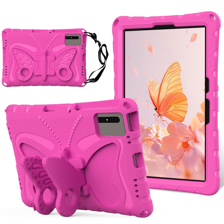 For Lenovo Tab M11 / Xiaoxin Pad 11 2024 Butterfly Bracket EVA Shockproof Tablet Case(RoseRed) - Lenovo by PMC Jewellery | Online Shopping South Africa | PMC Jewellery | Buy Now Pay Later Mobicred