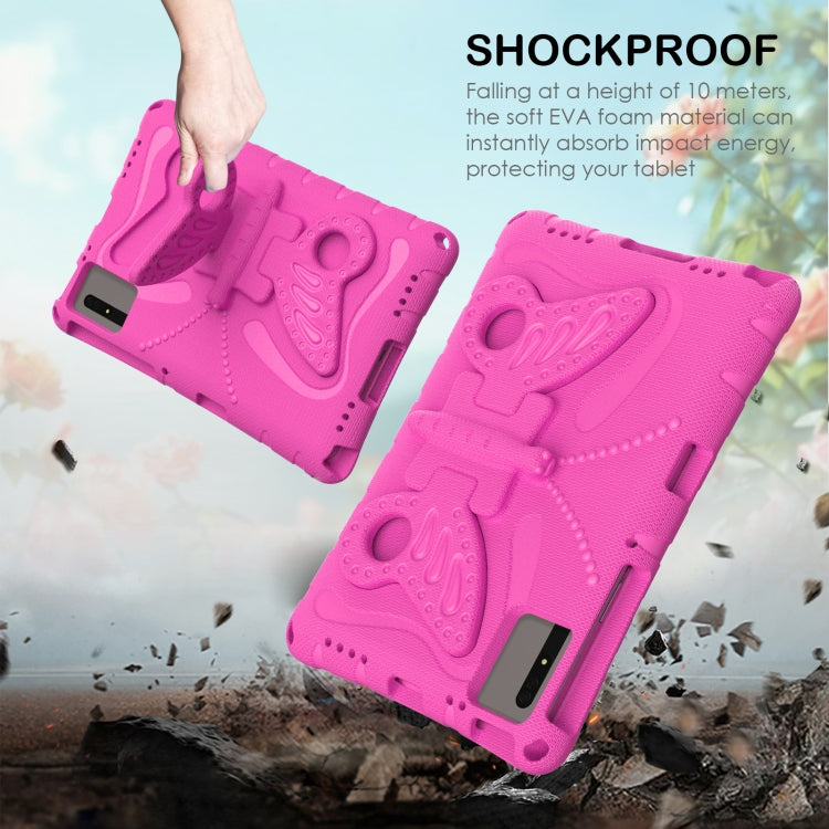 For Lenovo Tab M11 / Xiaoxin Pad 11 2024 Butterfly Bracket EVA Shockproof Tablet Case(RoseRed) - Lenovo by PMC Jewellery | Online Shopping South Africa | PMC Jewellery | Buy Now Pay Later Mobicred