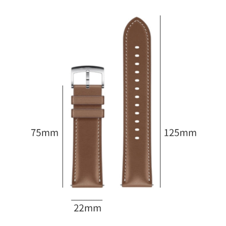 For Huawei Watch GT 5 Pro 46mm Silver Buckle Genuine Leather Watch Band(Creamy White) - free shipping - PMC TechLife - Order now!