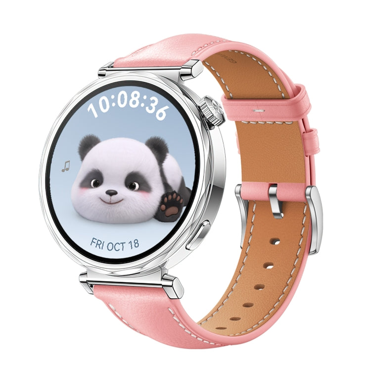 For Huawei Watch GT 5 41mm Women Silver Buckle Genuine Leather Watch Band(Pink) - free shipping - PMC TechLife - Order now!
